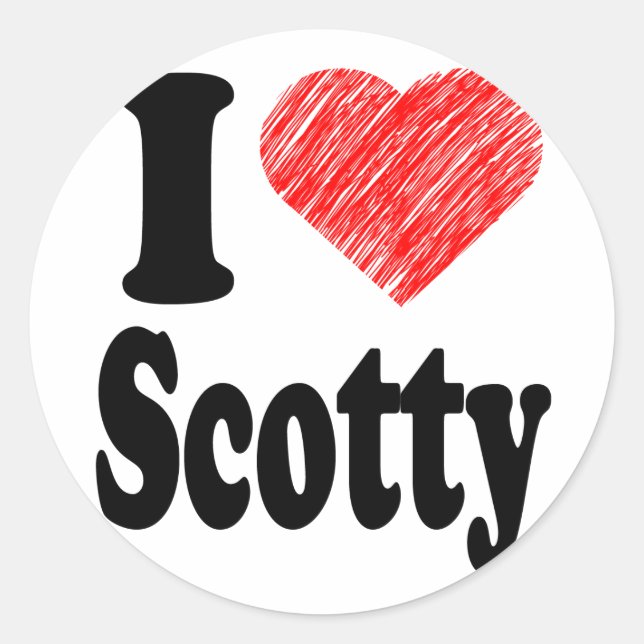 I Love Scotty Heart Art Round Sticker (Front)