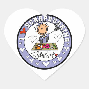I Love Scrapbooking Heart Sticker