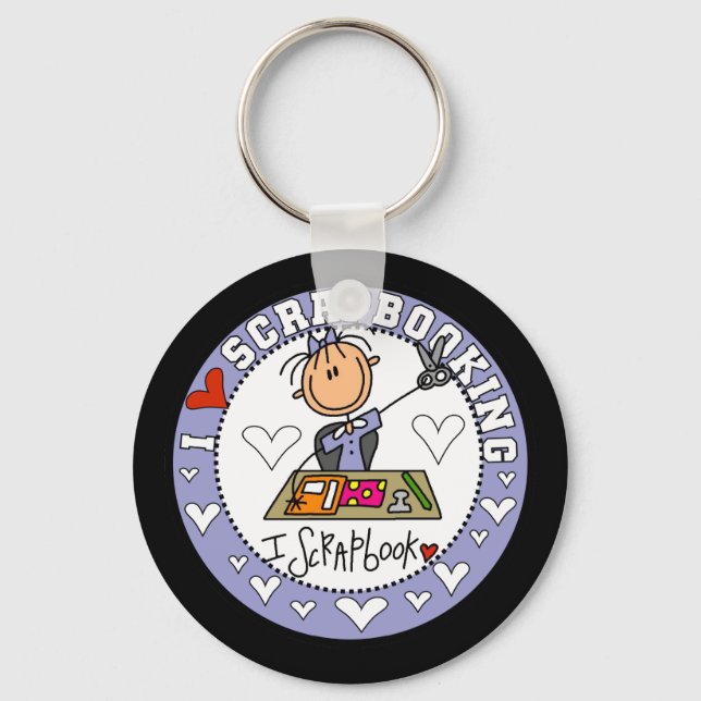 I Love Scrapbooking Key Ring (Front)