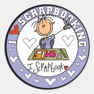 I Love Scrapbooking Tshirts and Gifts Classic Round Sticker