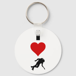 I Love Scuba Diving (Vertical) Key Ring
