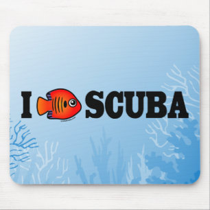I Love Scuba Mouse Pad