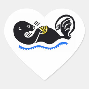 I love Sea OTTERS - Wildlife - Nature - Ocean Heart Sticker