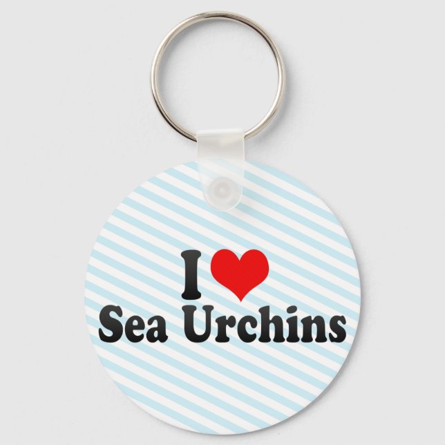 I Love Sea Urchins Key Ring (Front)