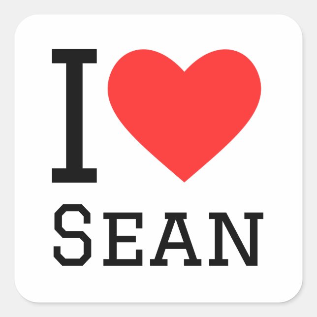 I love sean square sticker (Front)