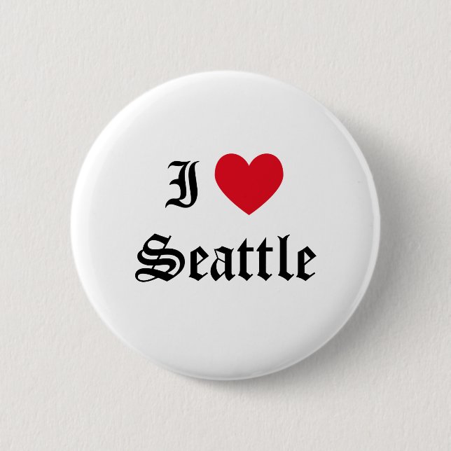 I Love Seattle 6 Cm Round Badge (Front)