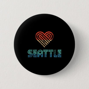 I Love Seattle Distressed Vacation Holiday Gift Te 6 Cm Round Badge