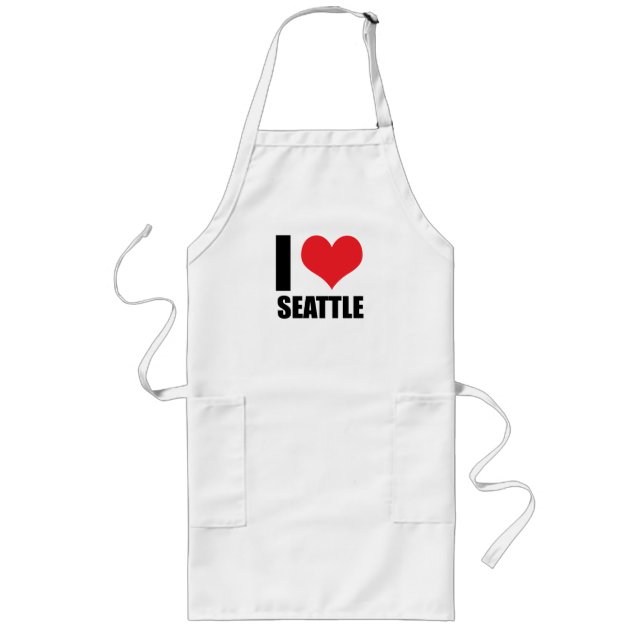 I love Seattle Long Apron (Front)
