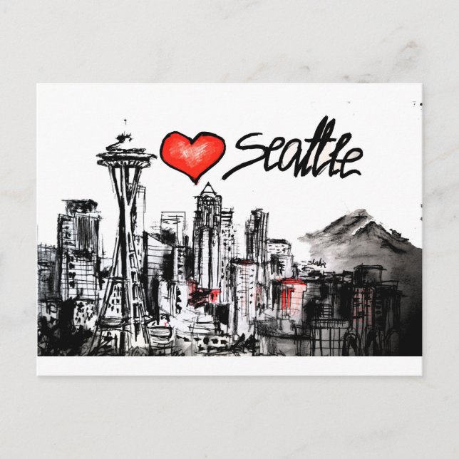 I love Seattle Postcard (Front)