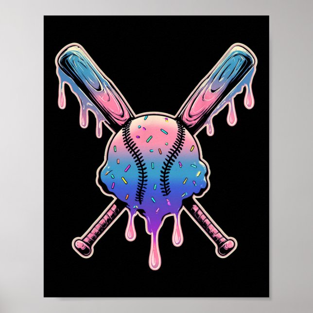 I Love Sell Player Ice Cream Softll Drippy  Poster (Front)