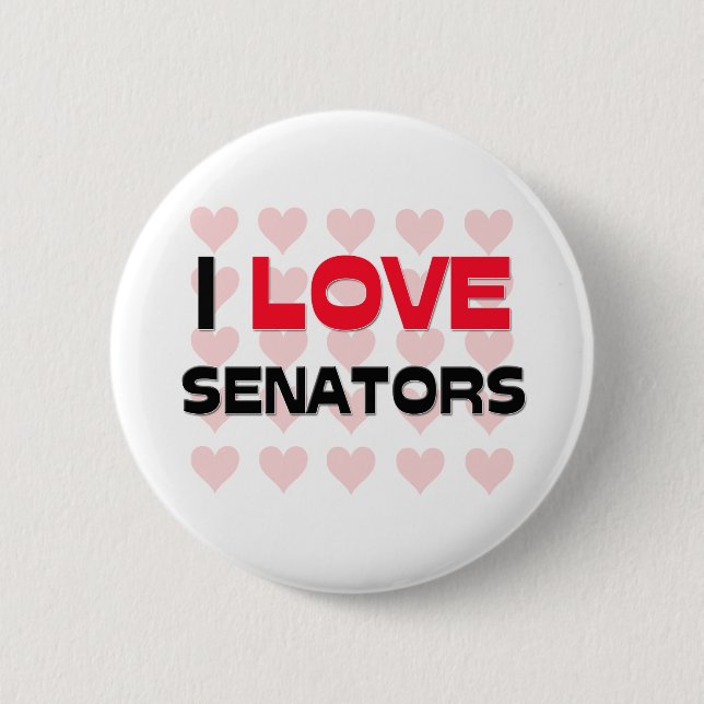 I LOVE SENATORS 6 CM ROUND BADGE (Front)