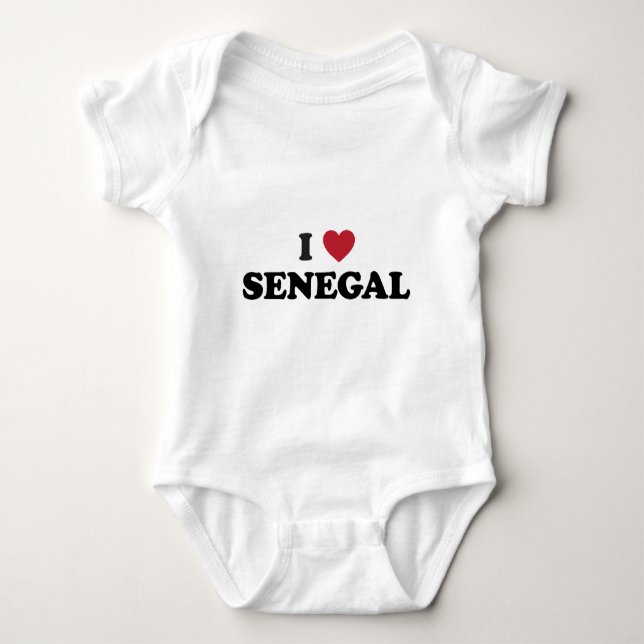 I Love Senegal Baby Bodysuit (Front)