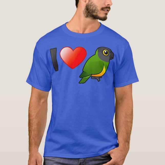 I Love Senegal Parrots Bird Lover Gift Idea from T-Shirt (Front)