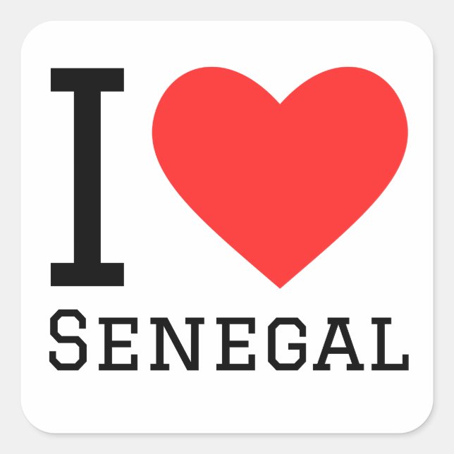 I love senegal square sticker (Front)