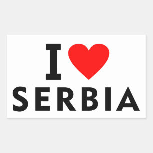 I love Serbia country like heart travel tourism Rectangular Sticker