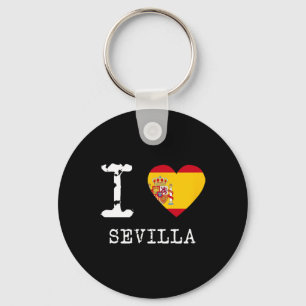 I Love Sevilla Spain Flag  Key Ring