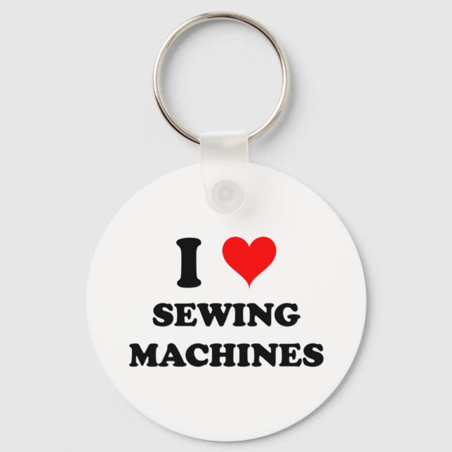 I Love Sewing Machines Key Ring (Front)