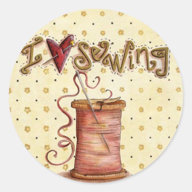 I love sewing sticker (Front)