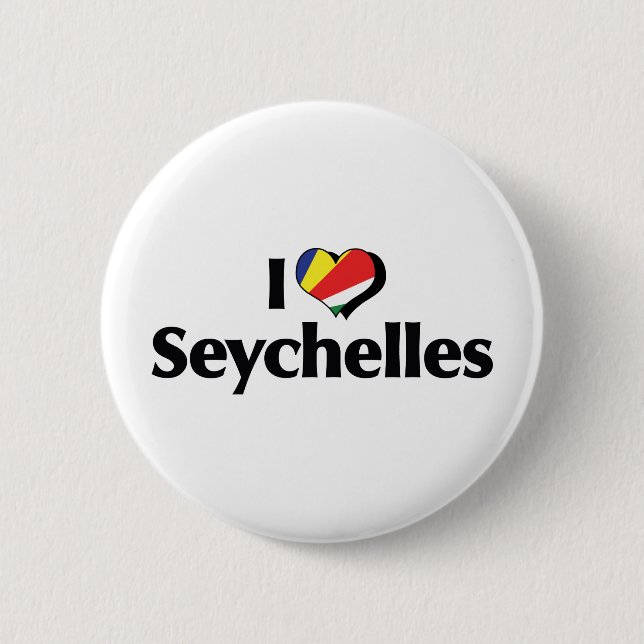 I Love Seychelles Flag 6 Cm Round Badge (Front)