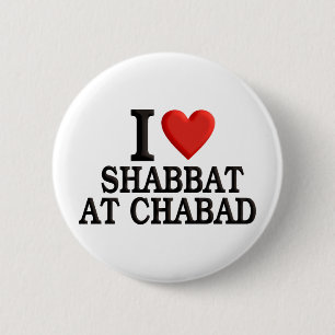 I love Shabbat at Chabad 6 Cm Round Badge