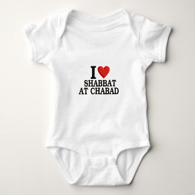 I love Shabbat at Chabad Baby Bodysuit (Front)