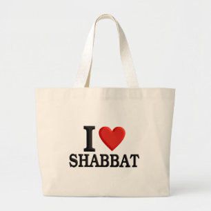 I love Shabbat Large Tote Bag