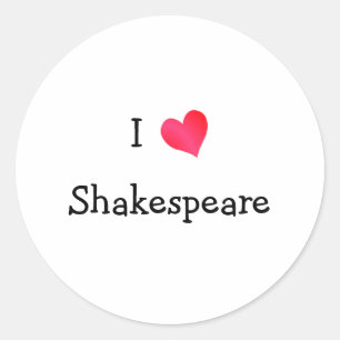 I Love Shakespeare Classic Round Sticker