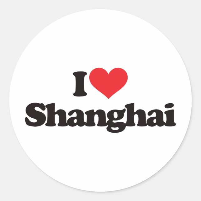 I Love Shanghai Classic Round Sticker (Front)