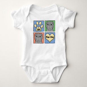 I Love Shar-Peis Baby Bodysuit