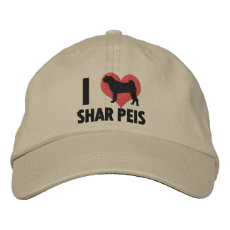 I Love Shar Peis Embroidered Hat
