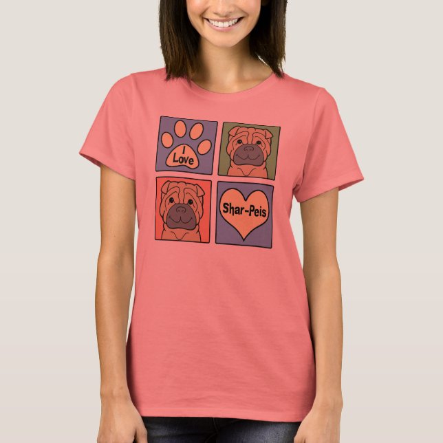 I Love Shar-Peis T-Shirt (Front)