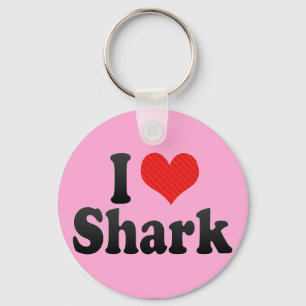 I Love Shark Key Ring