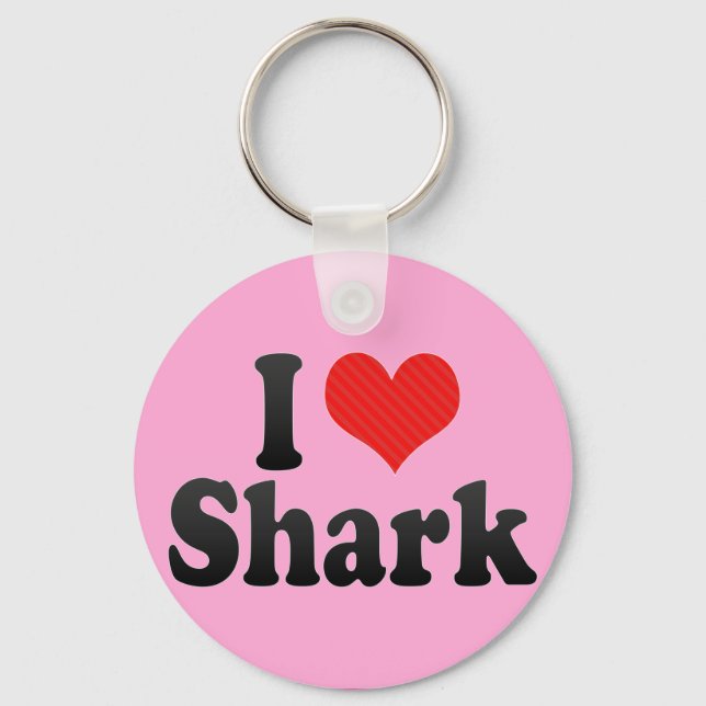 I Love Shark Key Ring (Front)