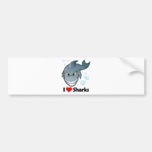 I Love Sharks Bumper Sticker