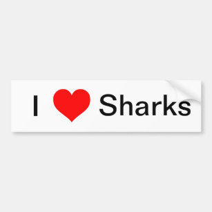 I Love Sharks Bumper Sticker