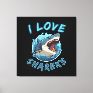 I Love Sharks Fisher Canvas Print