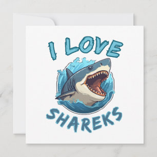 I Love Sharks Fisher Invitation