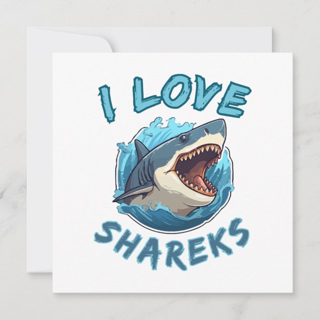 I Love Sharks Fisher Invitation (Front)