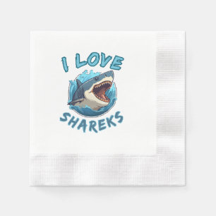 I Love Sharks Fisher Napkin