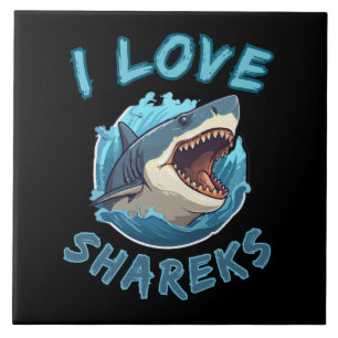 I Love Sharks Fisher Tile