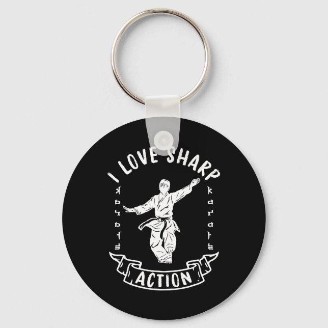 I Love Sharp Action Martial Arts Karate Fighter En Key Ring (Front)