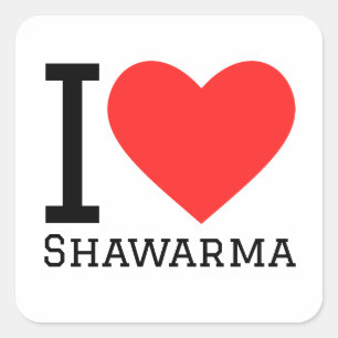 I love shawarma square sticker
