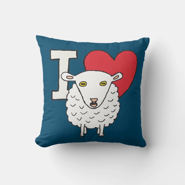 I Love Sheep Cushion (Front)