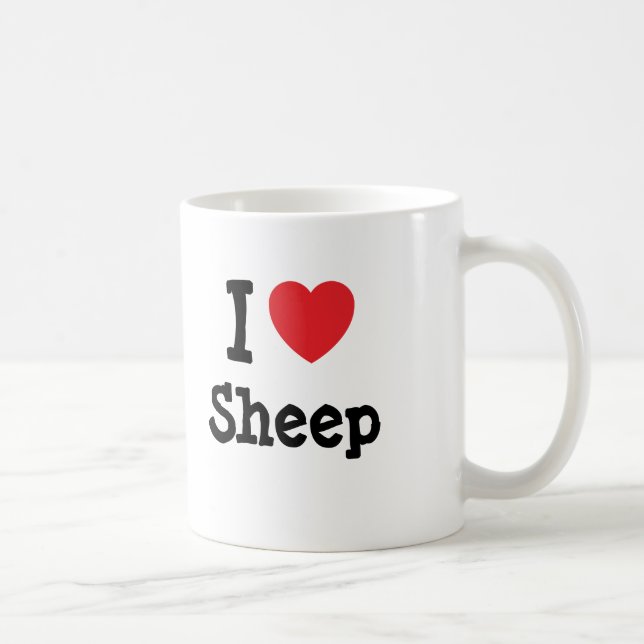 I love Sheep heart custom personalised Coffee Mug (Right)