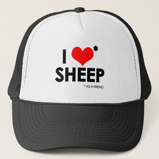 I Love * Sheep Trucker Hat (Front)