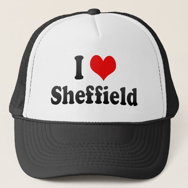 I Love Sheffield, United Kingdom Trucker Hat (Front)