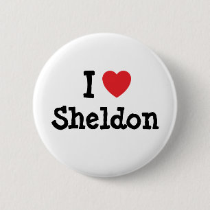 I love Sheldon heart custom personalised 6 Cm Round Badge