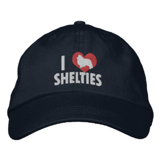I Love Shelties Dark Embroidered Hat