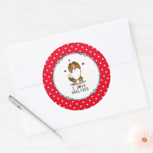 I Love Shelties (sable 2) Shetland Sheepdogs Cute Classic Round Sticker