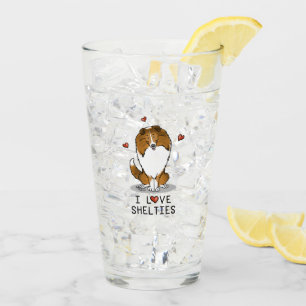 I Love Shelties (sable 2) Shetland Sheepdogs Cute Glass